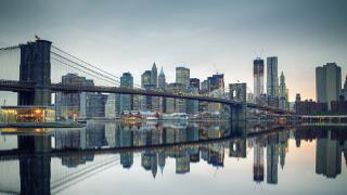 Brooklyn Bridge and New York skyline