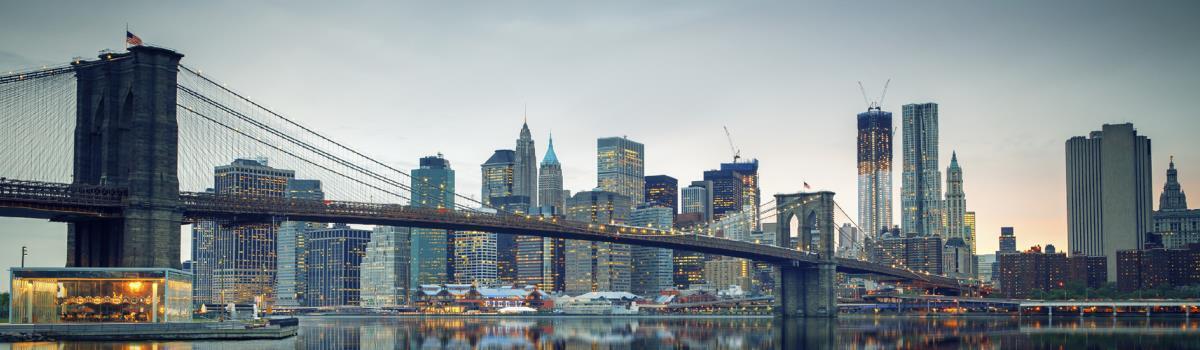 Brooklyn Bridge and New York skyline