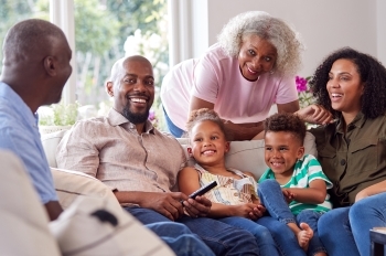 multi gen family in livingroom