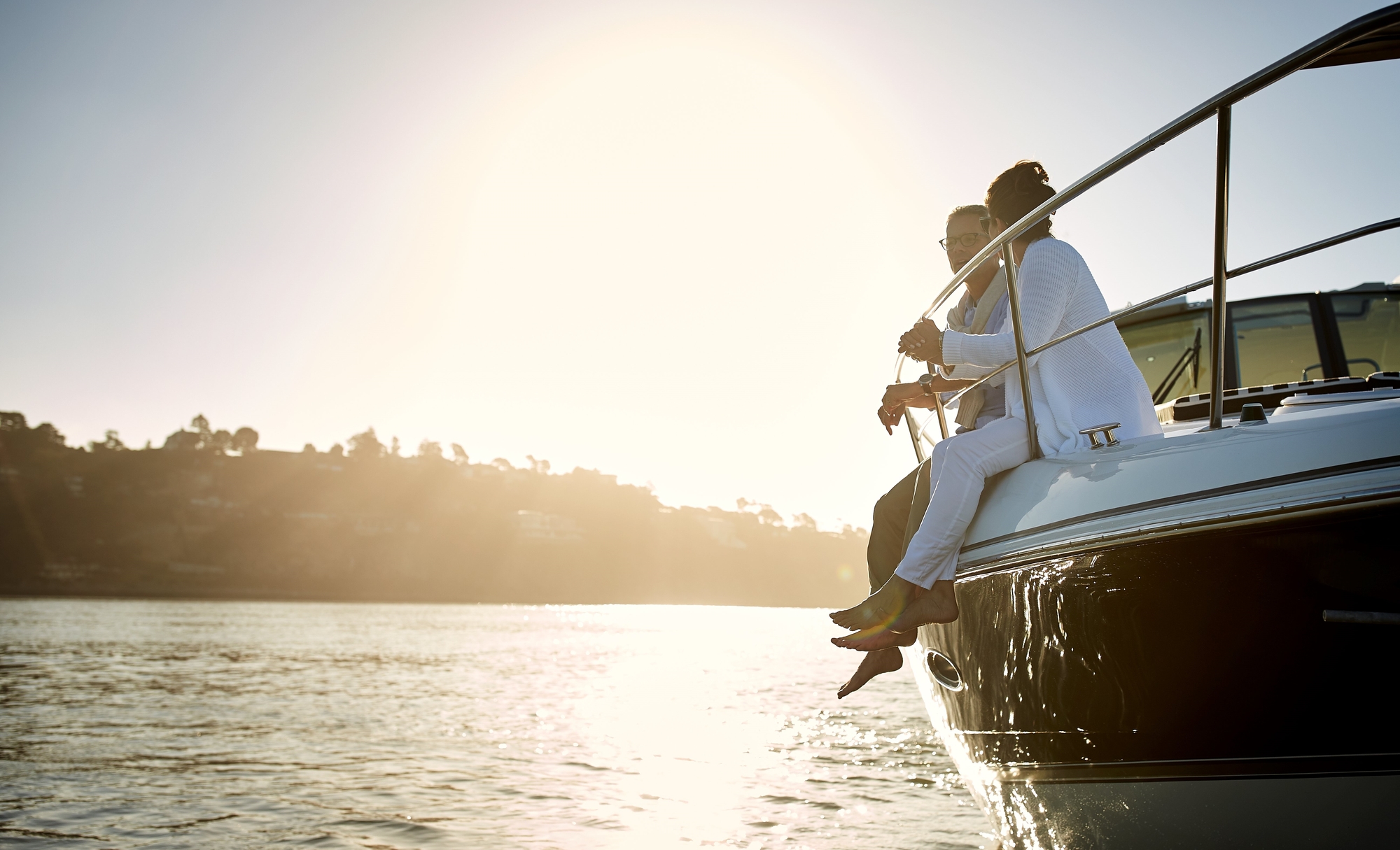 two people on a boat