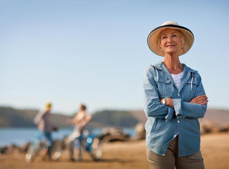 woman on beach