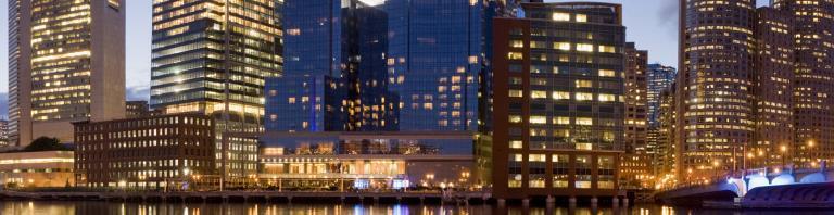 Boston Harbor at night