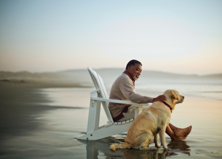 man and dog