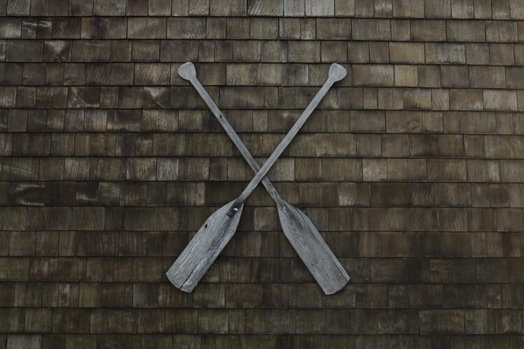 Oars on a wall