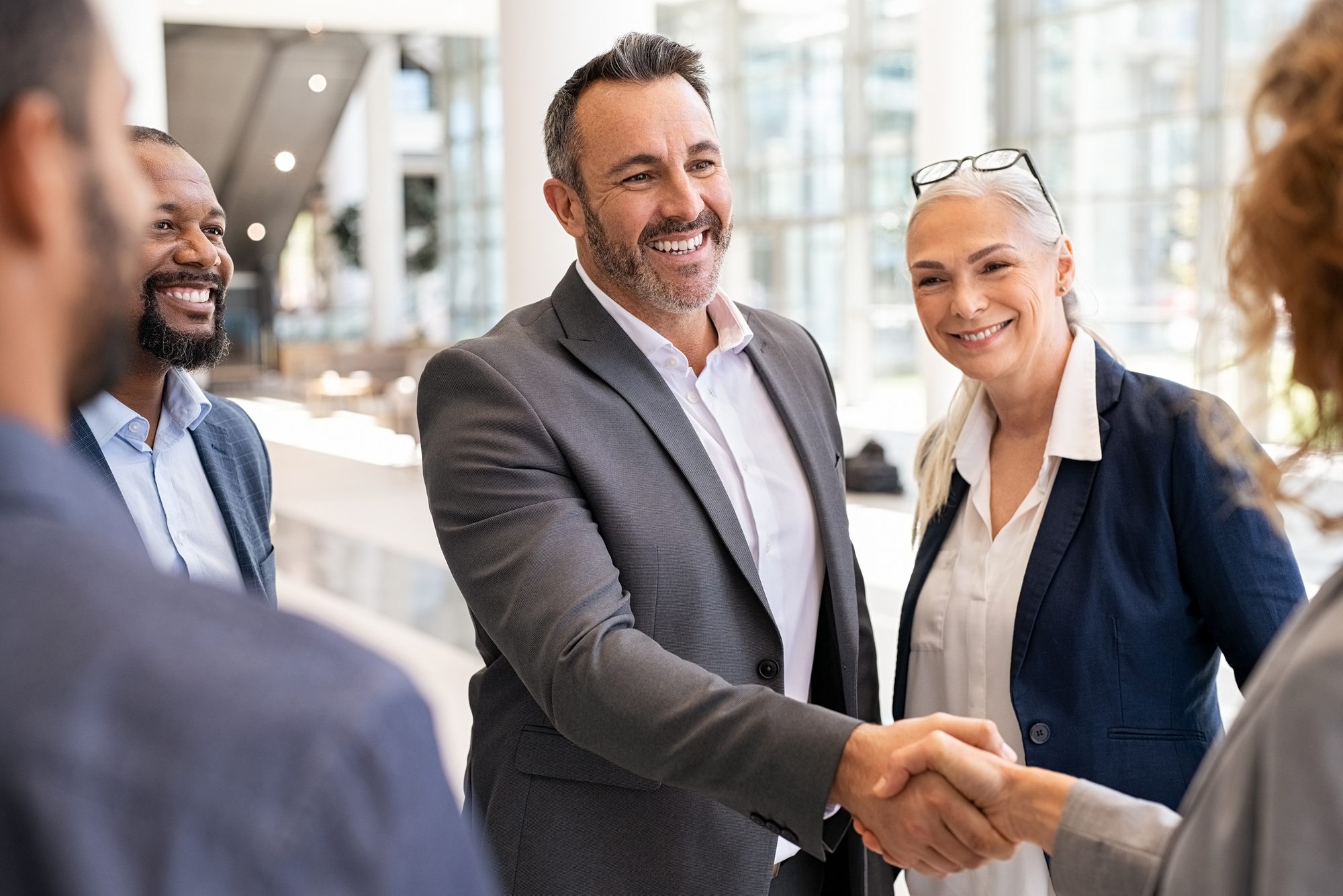 business people talking