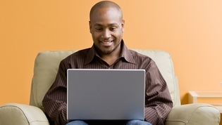 Man working on laptop