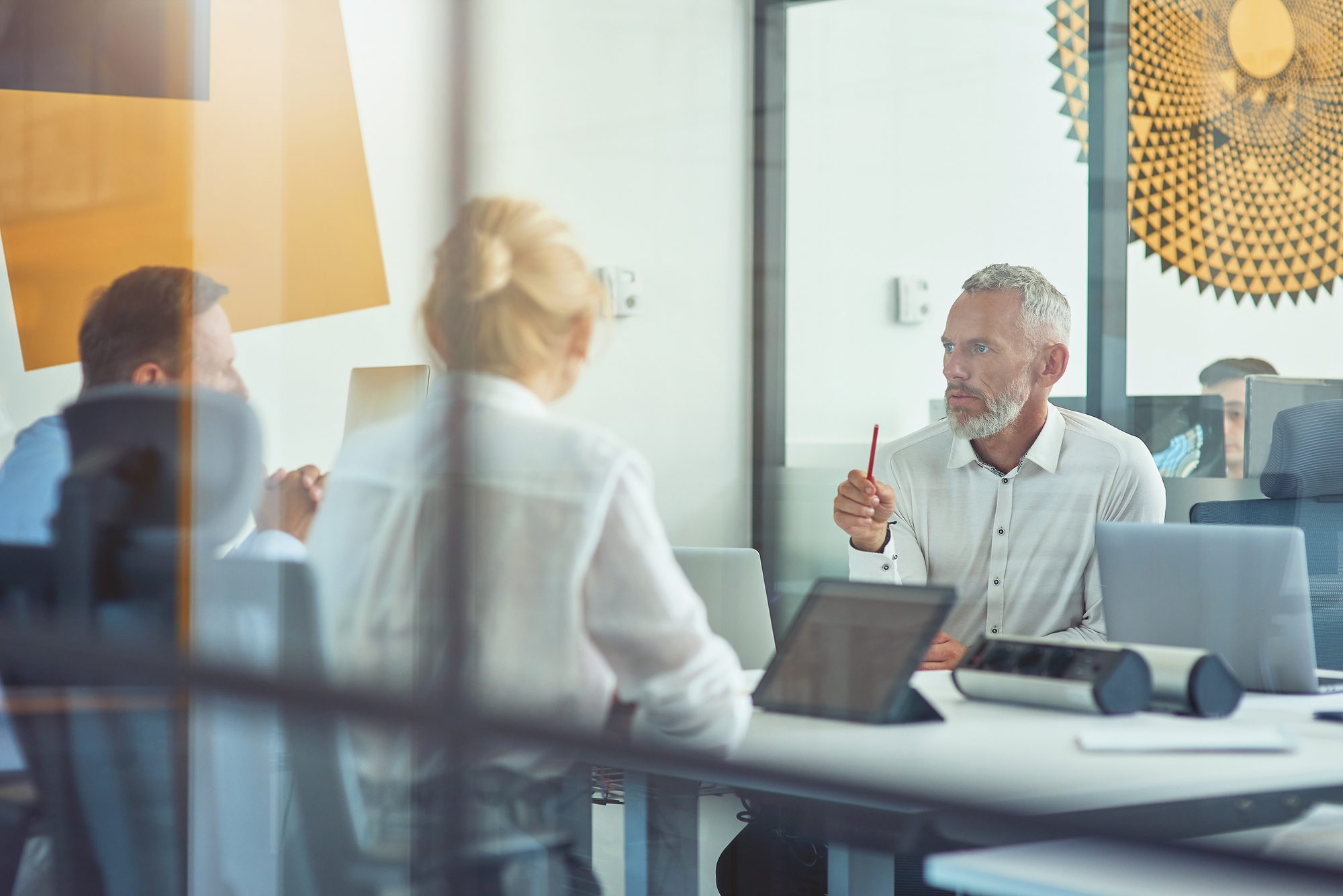 business people talking