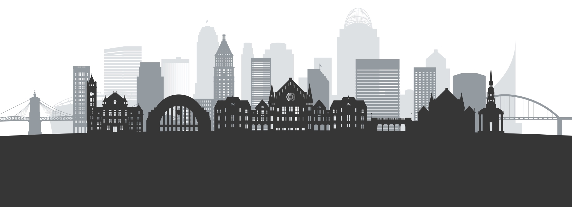 Cincinatti city skyline graphic