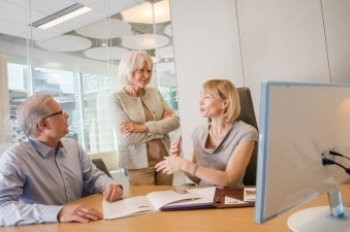 Financial Advisor meeting with clients