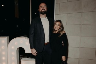 Sean and Maegan on a snowmobile in Telluride, Colorado