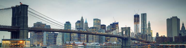 Brooklyn Bridge and New York skyline