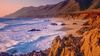 Ocean waves against rocks