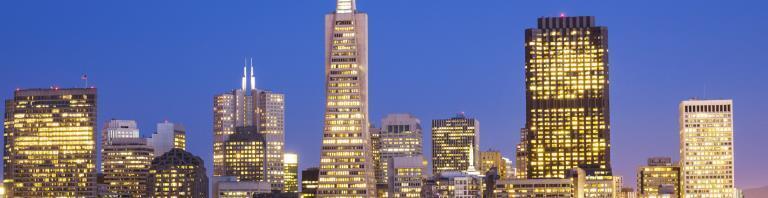 San Francisco skyline at night