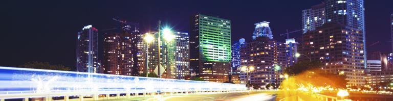 Miami cityscape at night