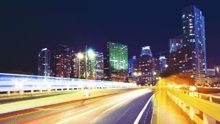 Miami cityscape at night