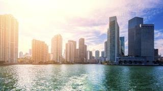 Miami cityscape by the ocean